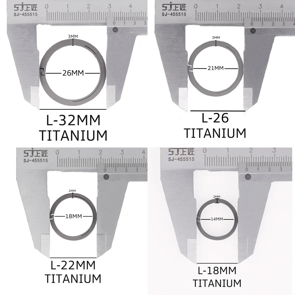 Real Titanium Men Keyring Flat Key Chain Rings Holder Car Lightweight Keychain Buckle Jewelry Quickdraw EDC Wholesale Best Gift