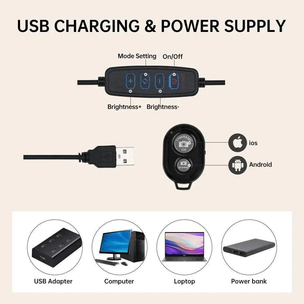 30cm Dimmable LED Selfie Ring Light without Tripod 12inch Led Round Ring Light Photography Ringlight for Tiktok Video Live Lamp