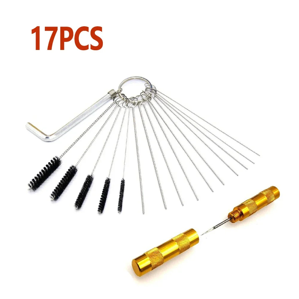 Cleaning Needles Brushes Carburetor Carbon Dirt Jet Remove for Automobile MotorcycleWelder Carb Chainsaw Cleaner Tools