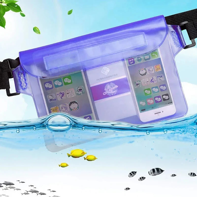 Waterproof Pouch Mobile Phone Case With Waist Strap Multi Color Swimming Storage Bag Phone Moisture Proof Dry Bag For Cell Phone