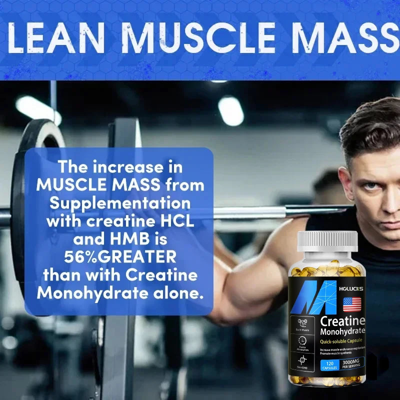 Buy 2 Get 2 Free! Creatine Monohydrate 3000mg Capsules, Support Lean Muscle & Performance, Fat Loss & Overall Fitness, Vegan