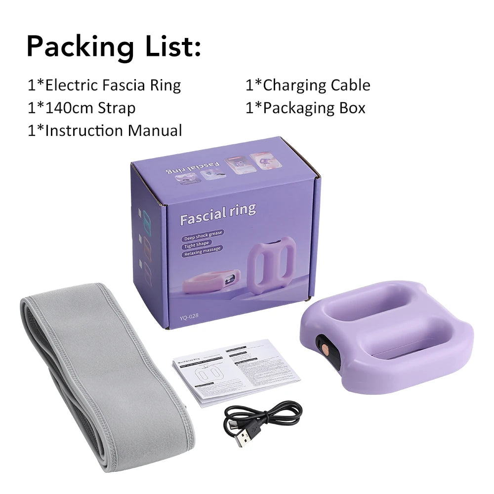 Electric Full-Body Fascia Massager with Belt Dual-Ring Ergonomic Portable Vibration Fat Loss Deep Tissue Body Muscle Relaxation