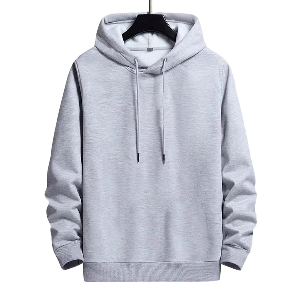 Mens Casual Hoodies Pullover Fleece Lined Long Sleeve Athletic Hooded Sweatshirt Suitable for Autumn and Winter Wear