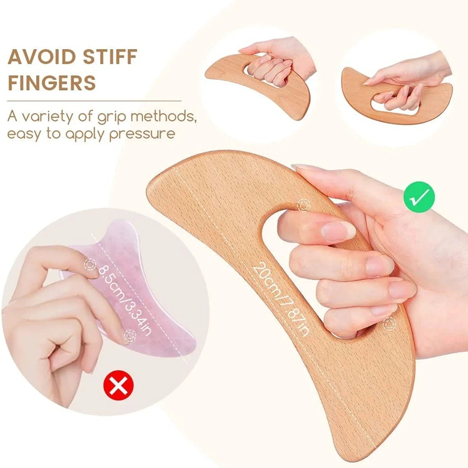 Natural Wooden Cellulite Massager Full Body Gua Sha Tool for Muscle Scraping And Back Massage - Wood Care