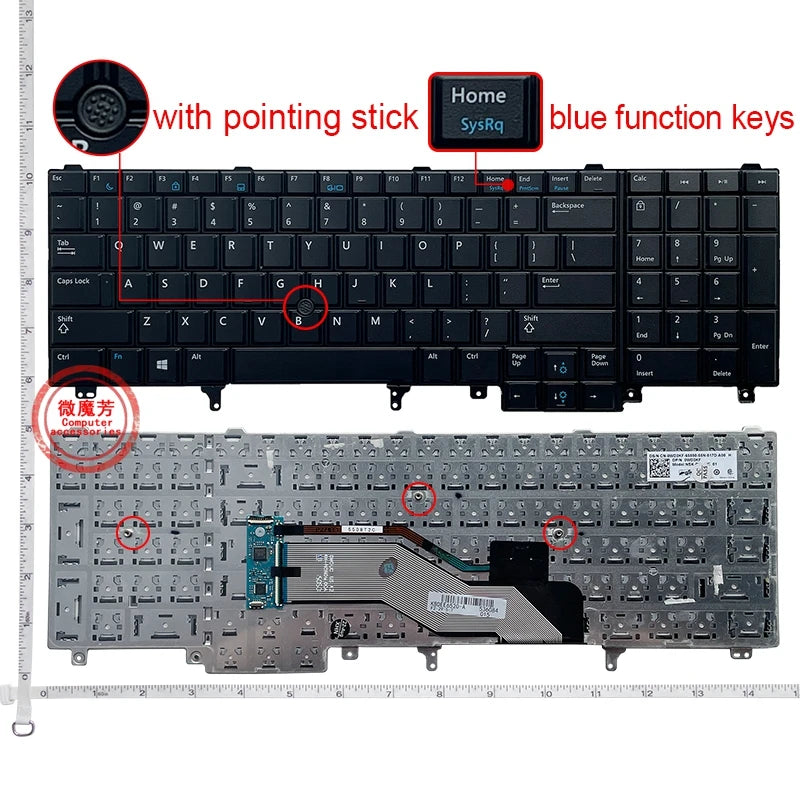 US/RU/UK Laptop Keyboard For DELL E6520 E5520 E5530 E6530 M4700 M6700 M4600 M6600 M4800 M6800 E6540 P14F P15G P19F P25G P29F