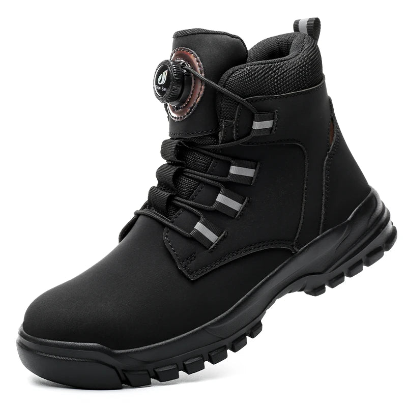 Ultralight Waterproof Men Work Botas Safety Steel Toe Comfortable  Shoes Kevlar Insoles Rotating Button Industrial Working Boots