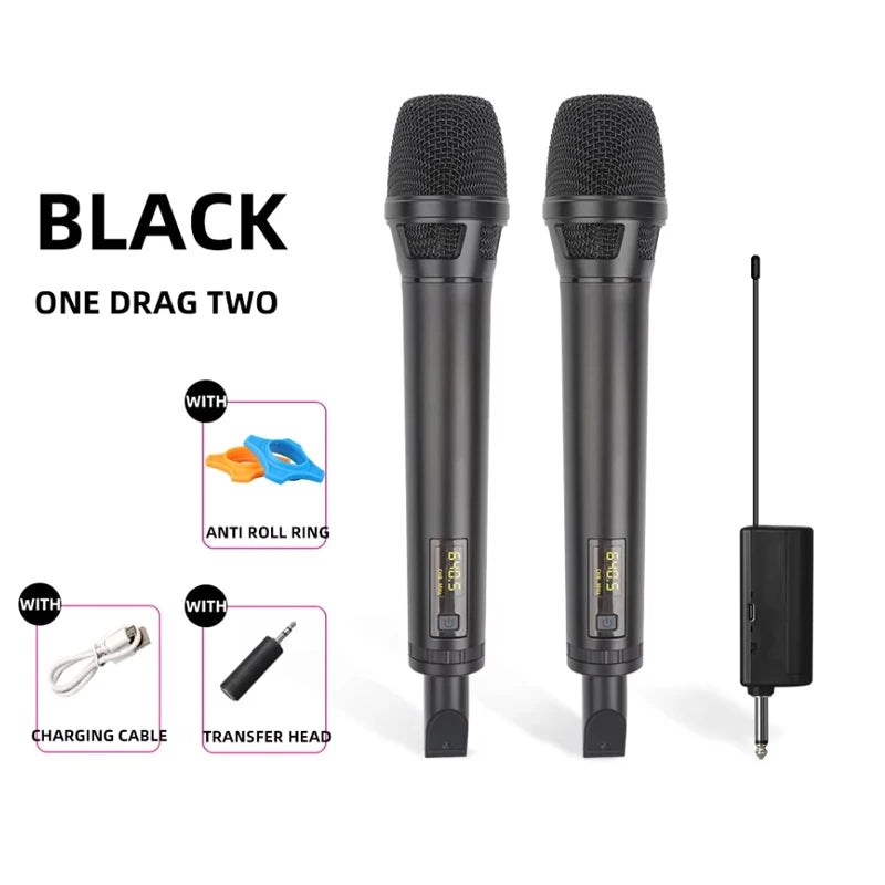Universal Wireless Handheld Microphone UHF Intelligent Dynamic Mic LED Display For Conference Live Performance
