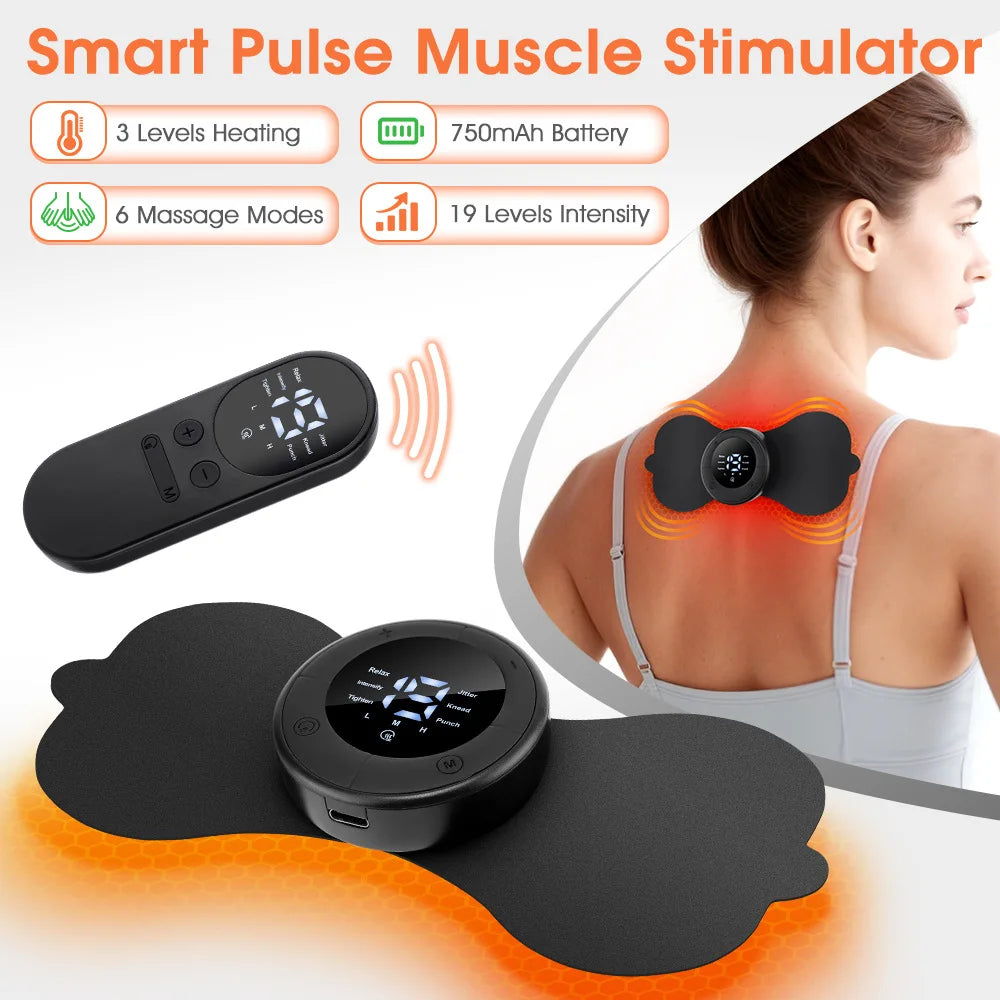 Multi functional full body universal heating massager EMS pulse digital display screen massager 6-speed 19 gear massage patch