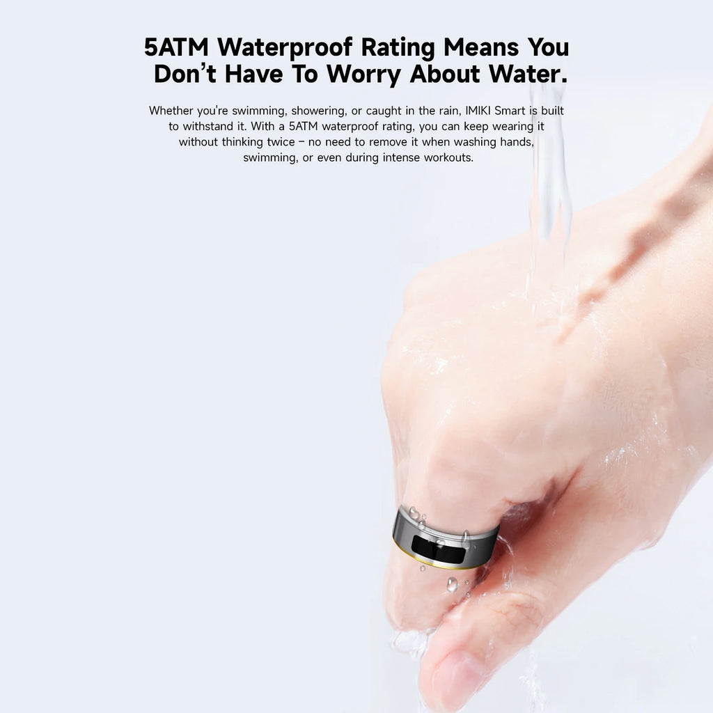 IMIKI Smart Ring 2 With Wireless Charging Health Manager Sleep Heart Rate 5ATM Waterproof For Android iOS Man Woman