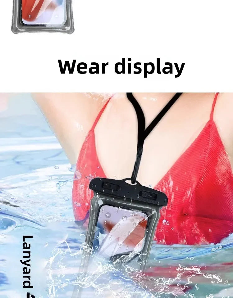 Floating Waterproof Phone Pouch Universal Water Resistant Phone Case Under 7.2 Inches Phone Dry Bag Essential for Water Sport
