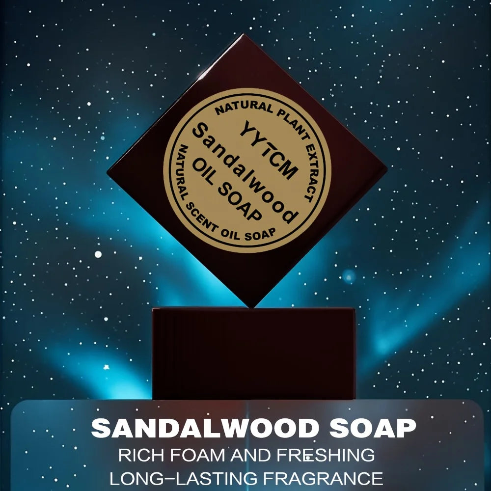 Sandalwood Soap, Men's Scented Soap, Long-Lasting Light Fragrance, Bath, Hand-Washing, Face-Washing Soap, Gentle Skin Care, Gift-Giving, Personal Use 65G/Piece-1 Piece