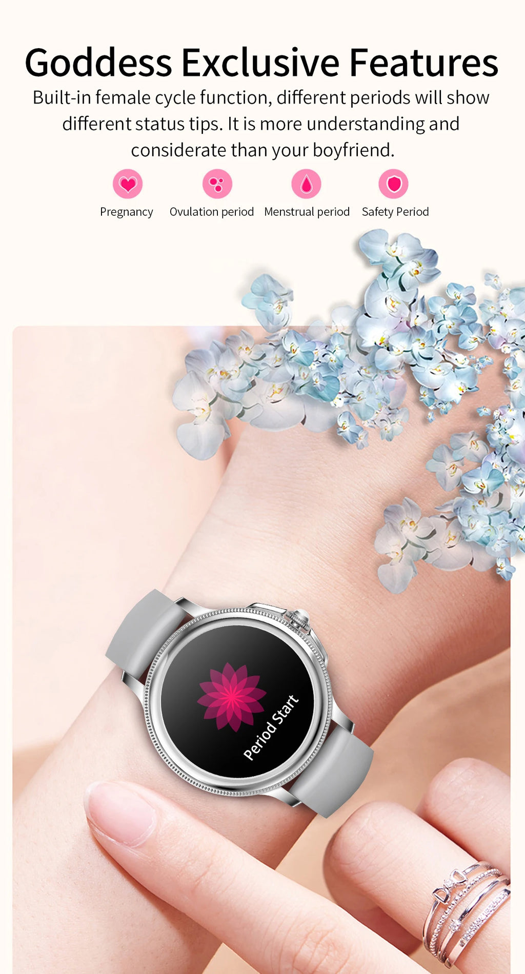 Smart Watch for Women 1.2" Bluetooth Call 100+ Sport Modes Fitness Tracker with Heart Rate/Sleep/SpO2 Monitor IP67 Waterproof