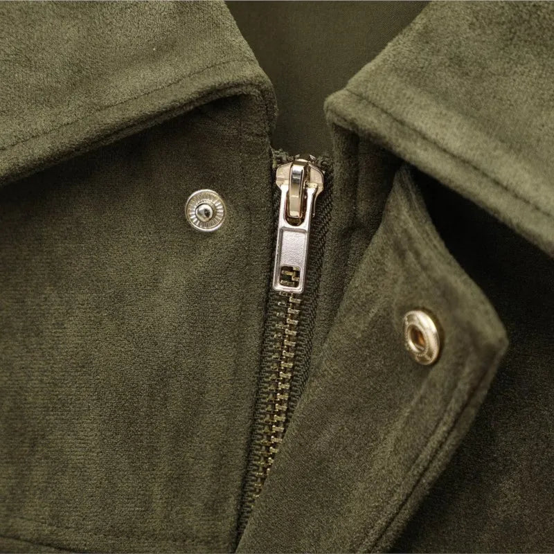 Women's Bomber Jackets Coats Fashion Turn-down Collar Long Sleeve Oversize Coats 2025 Autumn Ladies Vintage Outerwear Chic Tops