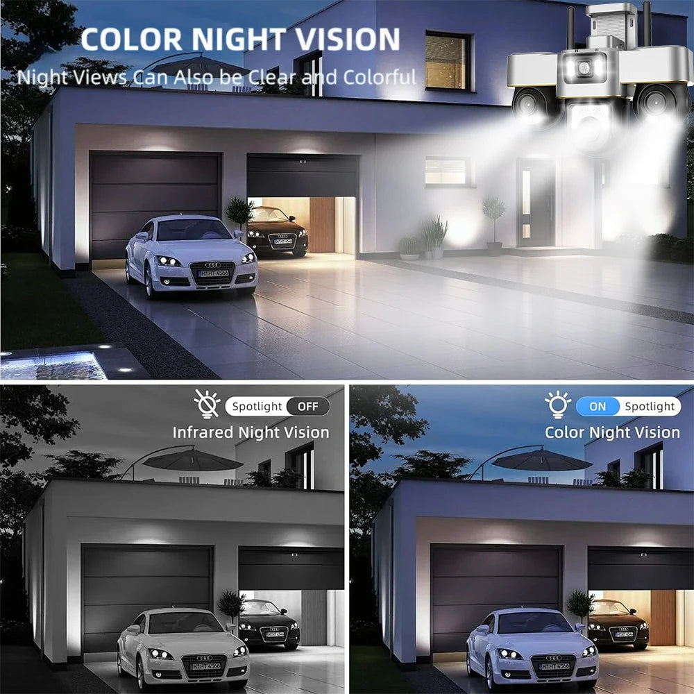 WiFi Security Cameras 3 PTZs IP Camera Outdoor Wireless CCTV Smart Home Protection Rotate Monitor Motion Detection Surveillance