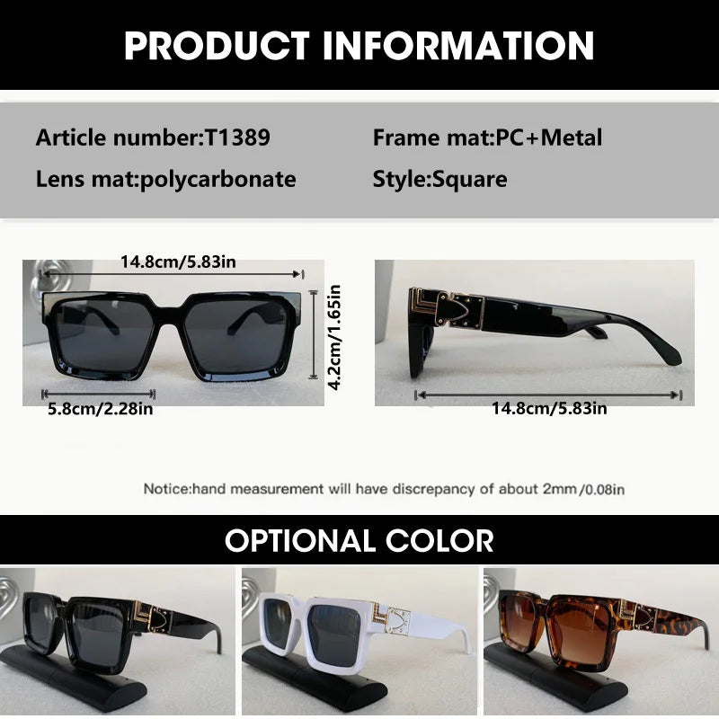 Classic Square Sunglasses Men Women Luxury Brand Designern Eyeglasses Luxury Retro High Quality Shades Eyewear UV400