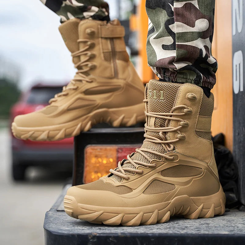 Men's Desert Boots Outdoor Man Non-slip Snow Boots Male Waterproof Tactical Boots Platform Ankle Men Platform Boots Motorbike