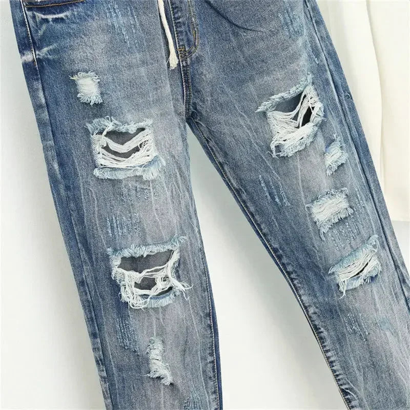 Summer Ripped Boyfriend Jeans For Women Fashion Loose Vintage High Waist Jeans Plus Size Jeans 5XL Pantalones Mujer Vaqueros Q58
