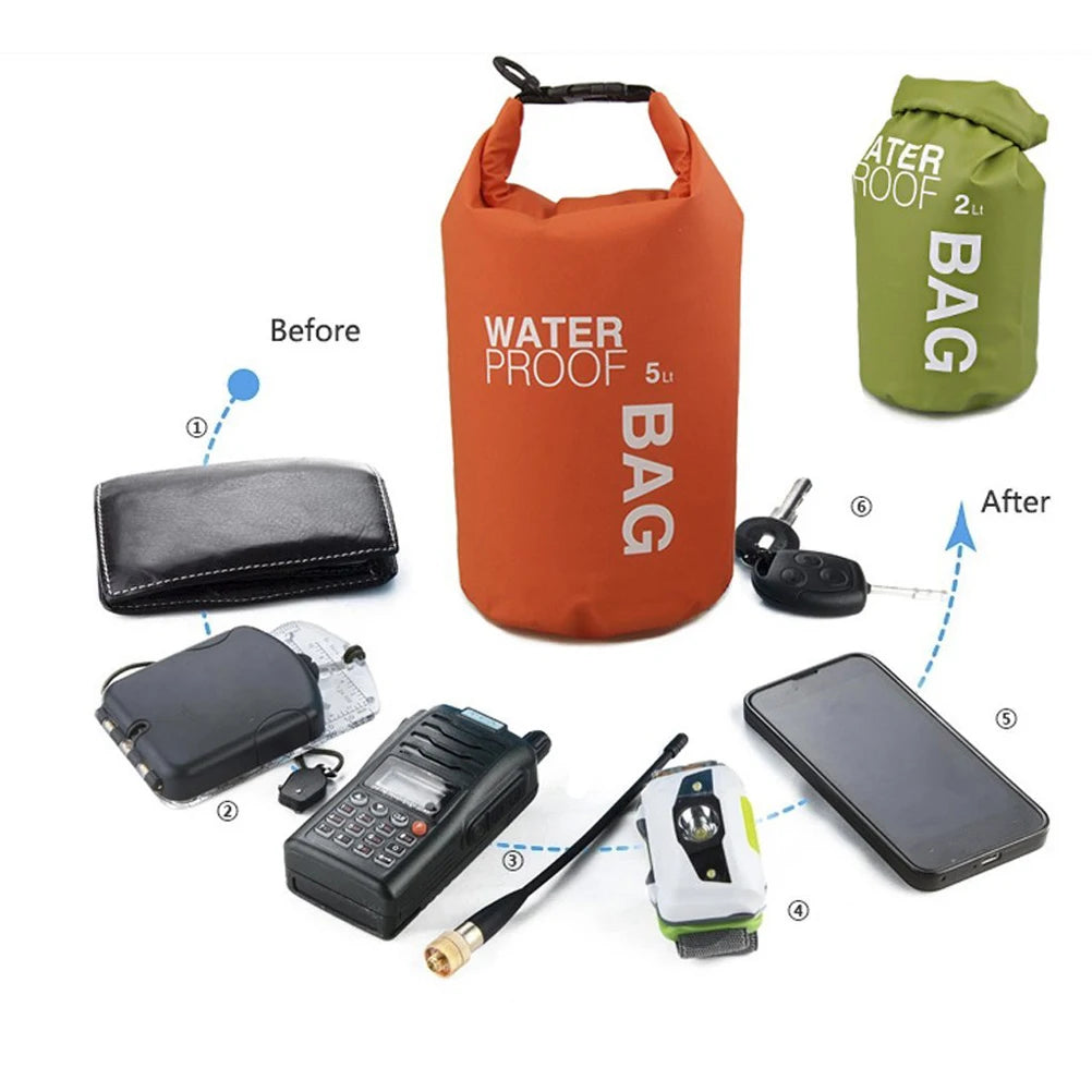 2L Waterproof Dry Bag Outdoor Travel Pouch Camera Storage Bag Camping Boating Kayaking Fishing Sailing Water Sports Accessories