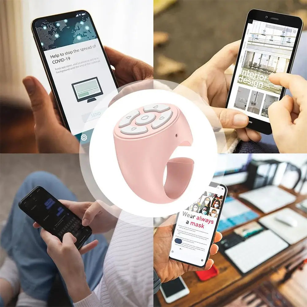 ABS Bluetooth Ring Remote Universal Smartphone/Tablet/Camera Controller Self-Timer for TikTok Page Turner for eBooks