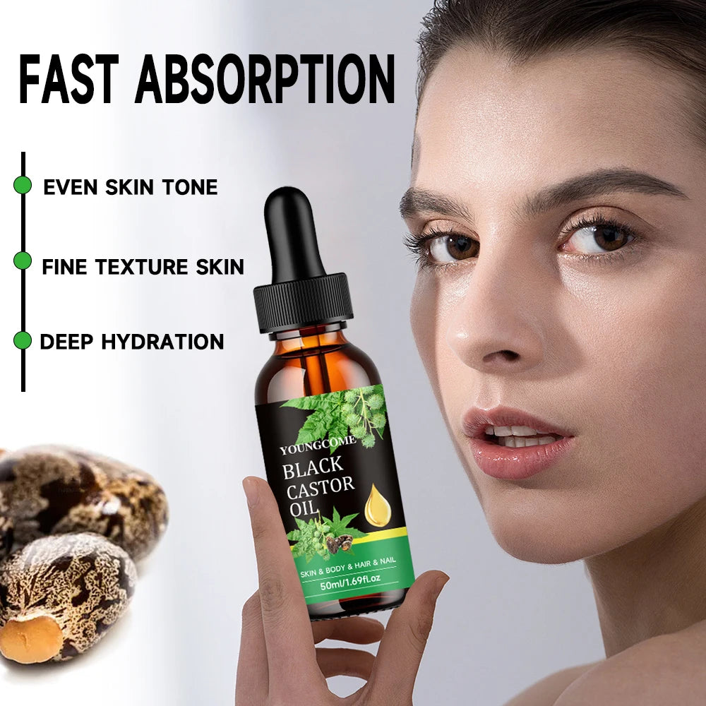 Black Castor Oil Healthy Organic Castor Oil Improves Hair Line Toughness Nourishes The Body Skin Hair Massage Moisturizing 60ml