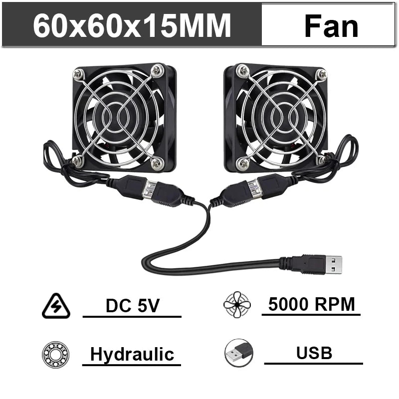 Gdstime 40mm 50mm DC 5V USB 60mm 70mm TV Box Cooling Fan 120mm 140mm Brushless AV Receiver Cooler w 2 in 1 USB Controller Cable