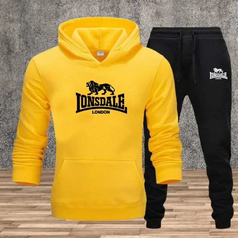 Men's Set Hooded Sweatshirts Sweatpants Autumn Winter Male Daily Casual Sports Jogger Suit 2026 Urban Fashion Hoodies Sportswear