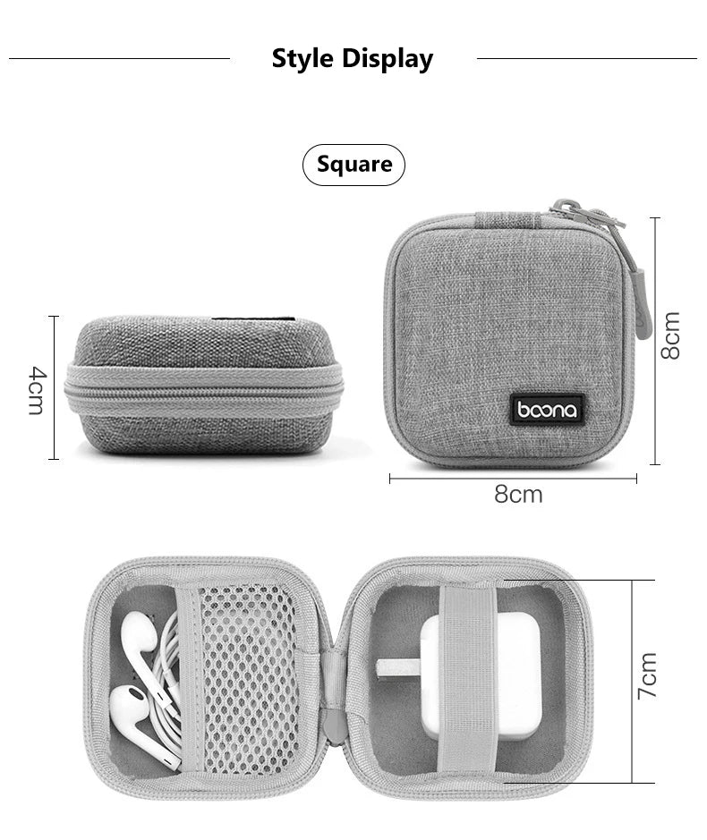 Shockproof Electronics Organizer Case for Power Adapter Cable Storage Bag Bluetooth Earphone Case Travel Small Tech Gadget Pouch