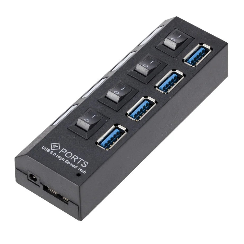 Mini USB HUB 3.0 Super Speed 5Gbps Usb3.0 4 Ports HUB Portable USB 3.0 HUB Splitter With External Power Adapter For PC Accessory