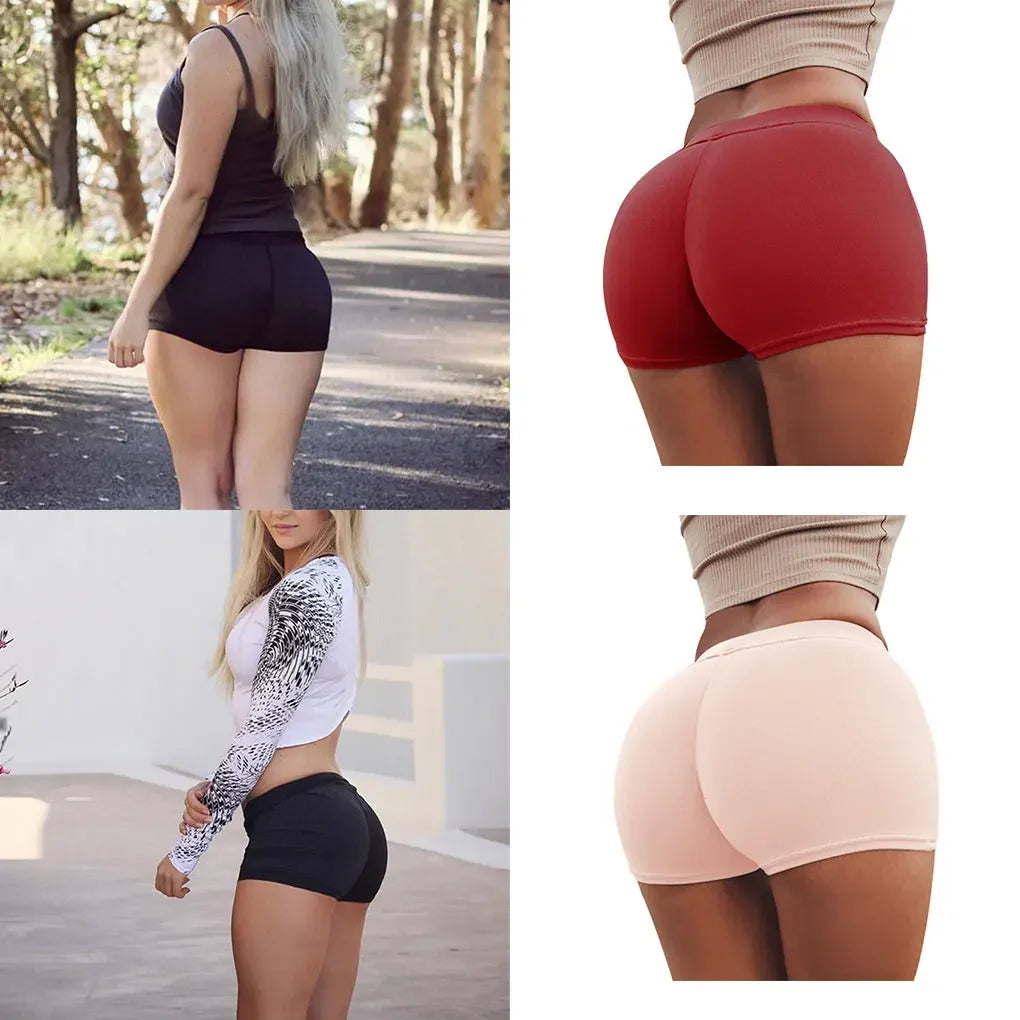 Sexy Shorts Women Sports Wear Fitness Short Pants Skinny Female Push Up Gym Clothing Solid Color Elastic Breathable Flex Shorts