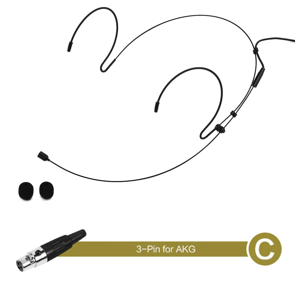 1PCS Double Earhook Headset Mic Headworn Microphone For Shure Wireless Earhook Microphone Black Audio Equipment Radio System