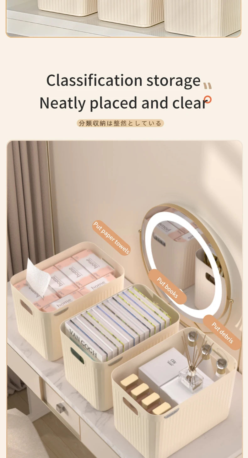 Home Wardrobe Clothes Organizer Plastic Toy Storage Boxes for Bedroom Cabinets Drawers Cosmetic Makeup Doll Accessory Container