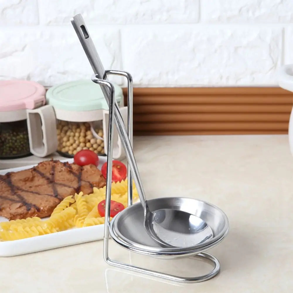 Kitchen Accessories Vertical Single/Double Ladle Spoon Utensil Rack Soup Spoon Rest Stand without plate Tableware Storage Shelf