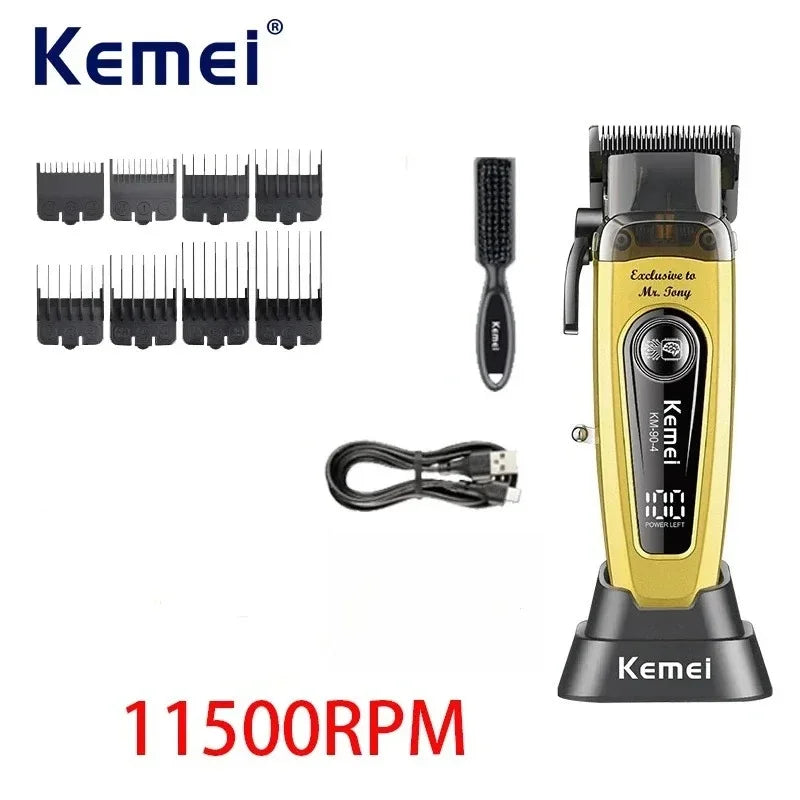 Kemei 11500RPM Rechargeable Hair Clippers Barber Cordless Hair Trimmer Shaver Men Hair Cutting Machine KM-2299 KM-90-4 KM-1102