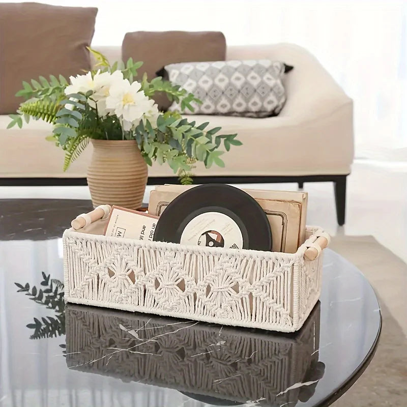 Grid Sorting Organizer for Home, Bathroom, Bedroom, Living Room - Boho Decor Storage Basket,  Bathroom Organizers & Storage