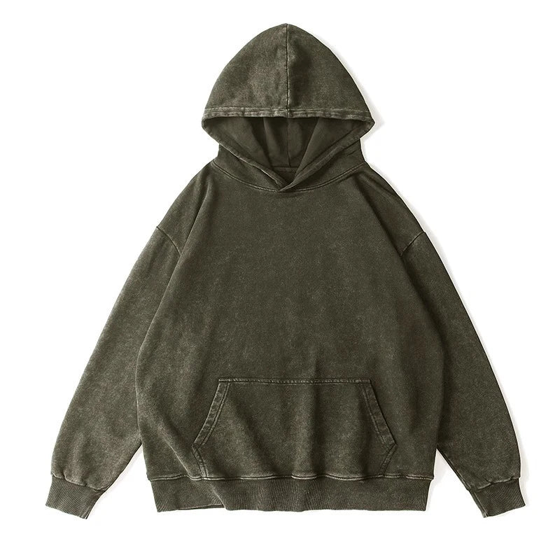 Couple Hoodies Washed Vintage Long Sleeve Autumn Winter Sweatshirts Loose Oversized Streetwear Pullovers Cotton Tops