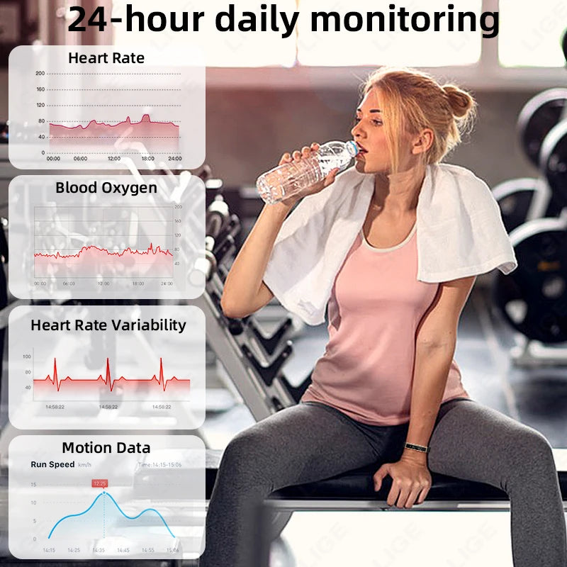 Health Smart Band Fitness Tracker Smartwatch with Heart Rate Blood Oxygen Sleep Monitor Waterproof Pedometer Watch for Women Men