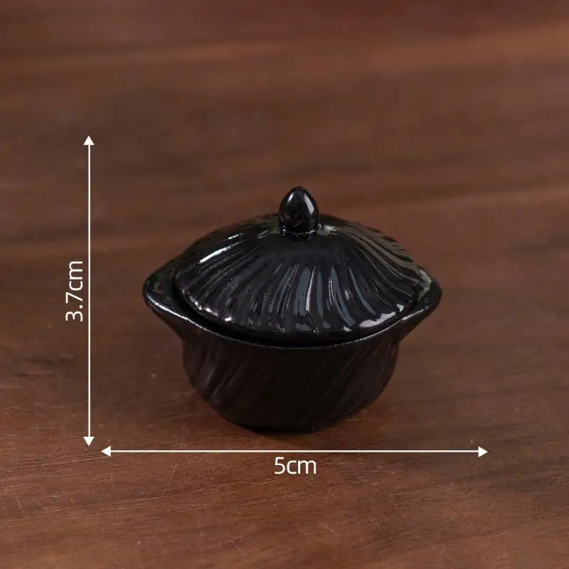 DIY Miniature Dollhouse Kitchen Decoration Accessories; Mini Clay Pot, Plate and Food Model