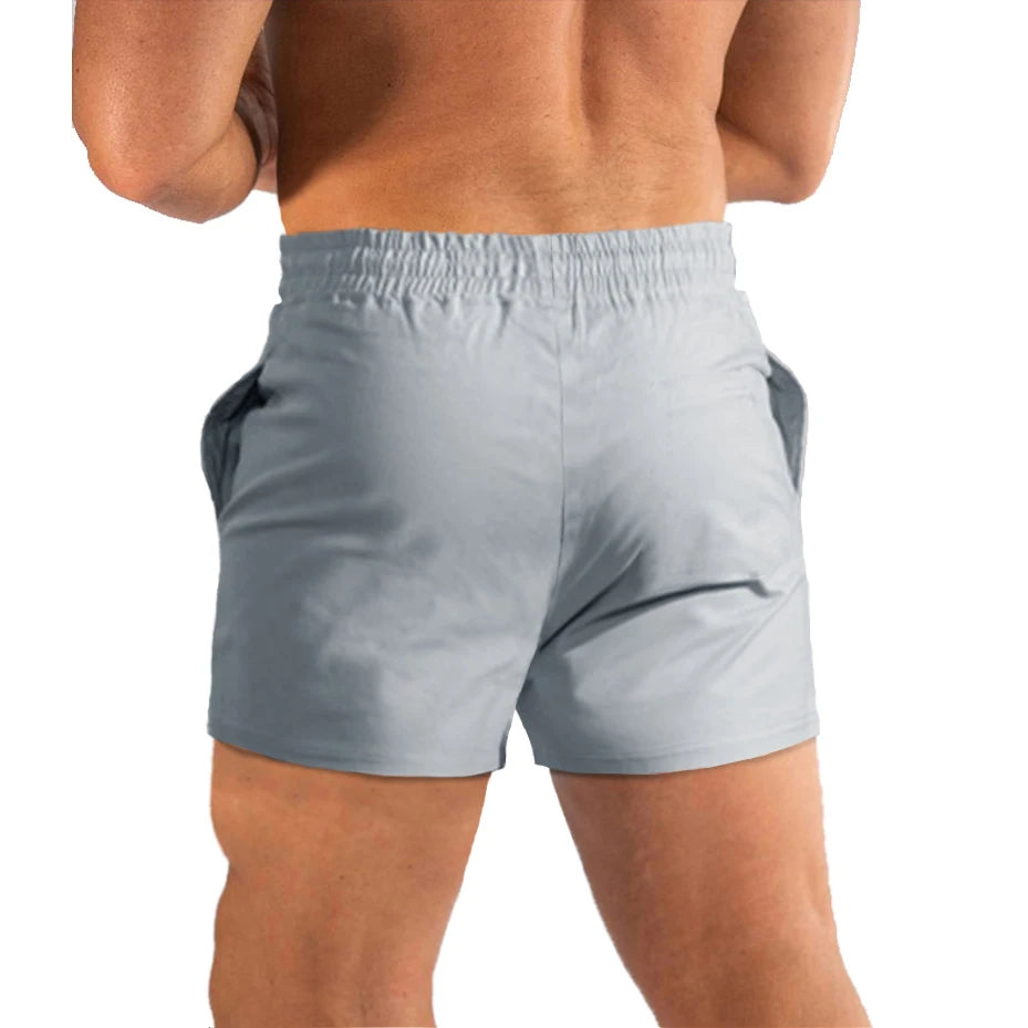 Slim Fit Shorts for Men Sports Gym Fitness Workout Jogger Light Weight Short Pants with Zipper Pockets
