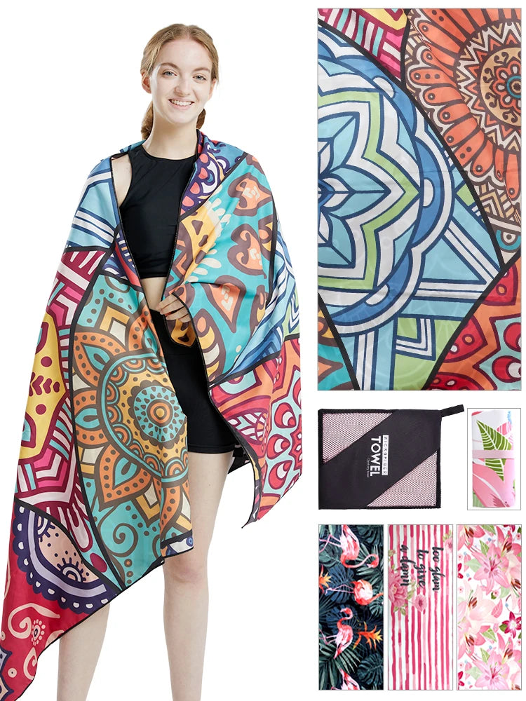 Big Microfiber Beach Towels Quick Dry Towel Sand Cloud Beach Towels Aldults Pool Towel for Travel Swim Pool Yoga（S16）