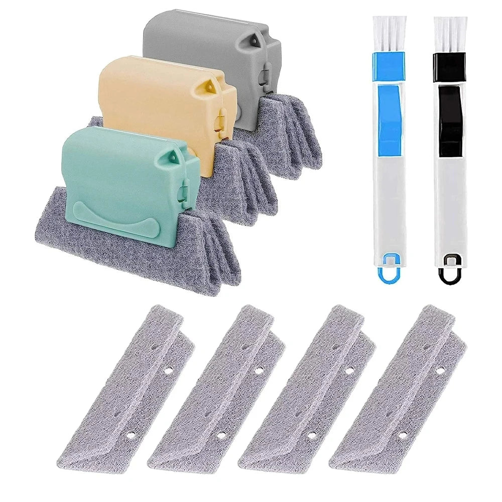 Window Track Cleaner Window Groove Cleaning Brush Tools Set for Door Groove Sliding Door Track Crevice Household Clean Tool