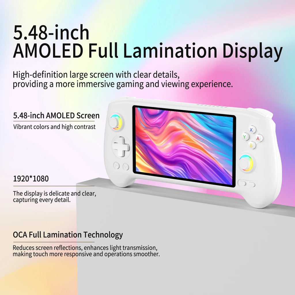 ANBERNIC RG557 Handheld Game Console 5.48'' AMOLED Android 14 5500mAH Bluetooth 5.3 Portable Video Game Player Dimensity 8300