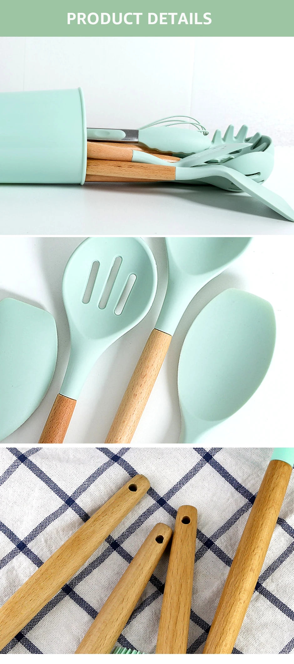 Cooking Tool Sets Non-toxic Cooking Baking Kitchen Tools Utensils Silicone Shovel Spoon Scraper Brush Spade Whisk Turner