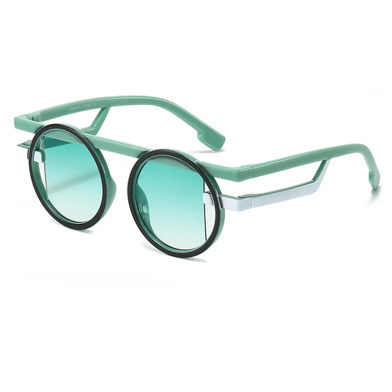 Retro Punk Style Small round Sunglasses UV400 Gradient Shades Unisex Fashion Sun Glasses for Men And Women