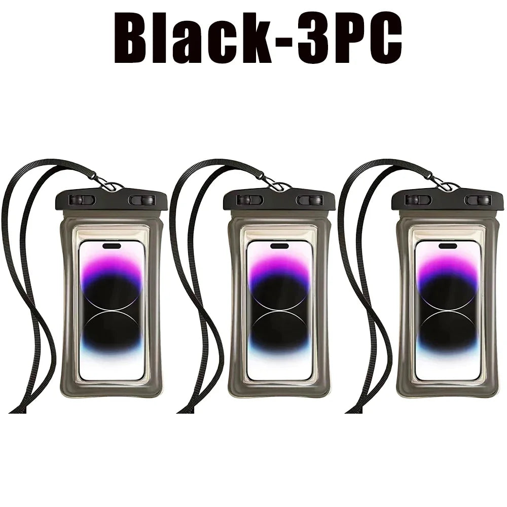 Floating Waterproof Phone Pouch Universal Water Resistant Phone Case Under 7.2 Inches Phone Dry Bag Essential for Water Sport