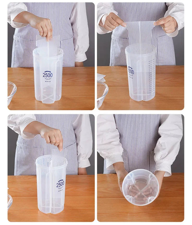 Grain Food Storage Tank and More: Kitchen Storage Box with Moisture-Proof Sealed Cans and Multi Grid Large Capacity Organizers