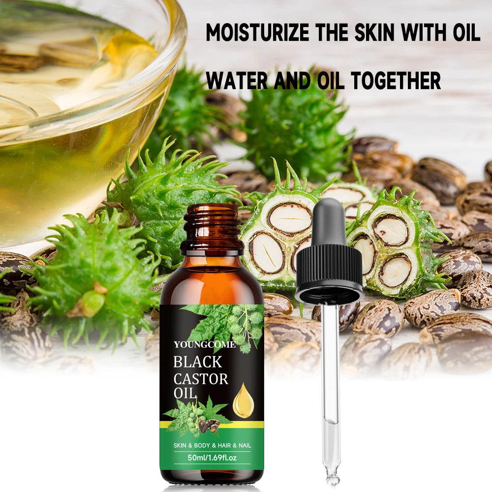 Black Castor Oil Healthy Organic Castor Oil Improves Hair Line Toughness Nourishes The Body Skin Hair Massage Moisturizing 60ml