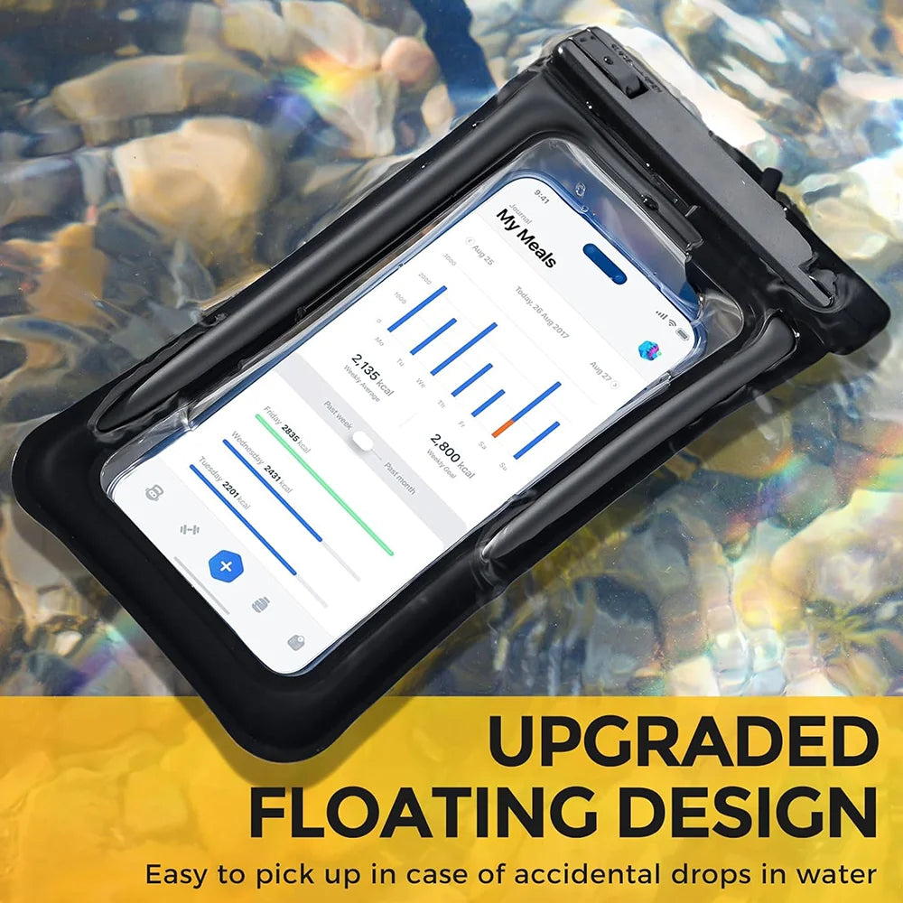 2PCS Waterproof Phone Pouch IPX8 Floating Dry Bag 1PCS Waterproof Phone Case for Beach compatible with under 7.2 inches phones