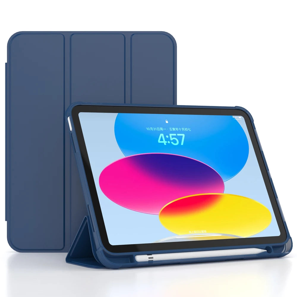 For iPad 10 10th Generation Case with Pencil Holder Silicone Back Cover For iPad Pro 11 Air 5 10 9 10 2 9th 10th Gen 2022 A2696