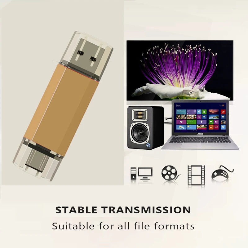 10pcs Type-C 4GB High Speed USB Flash Drive OTG Pen Drive Usb 2.0 Stick 8GB Pendrive Flash Disk for PC/Car/TV USB-C Free Logo