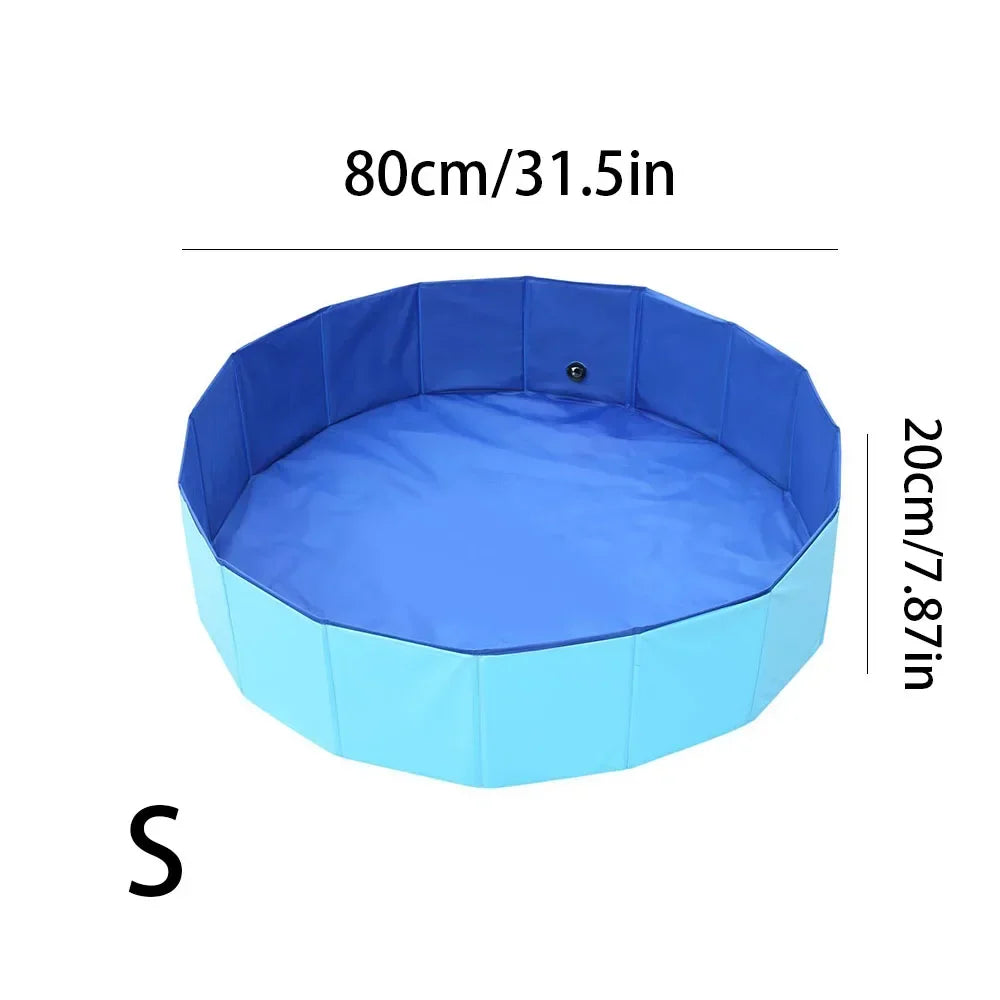 Foldable Pet Swimming Pool Bath Tub for Small Medium Dogs, Portable Outdoor Indoor Puppy Bathing Pool